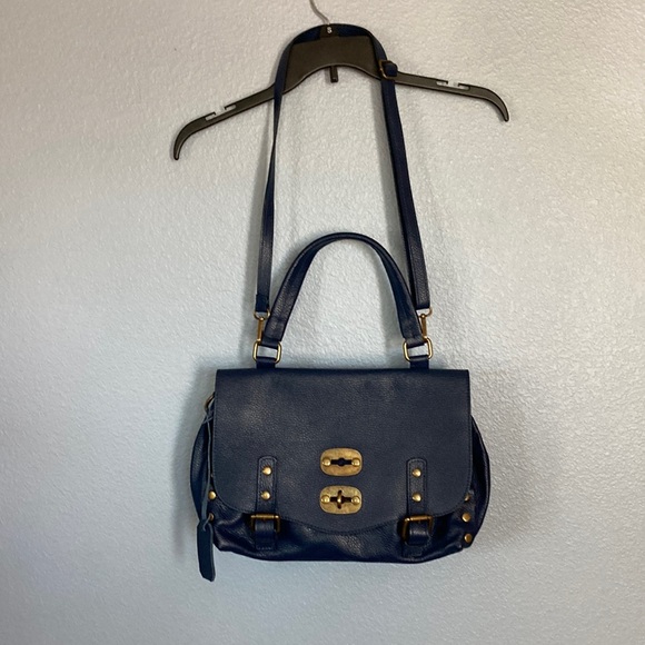 Persaman New York Handbags - PERSAMAN New York GENUINE LEATHER Made in Italy Shoulder bag. Navy Blue